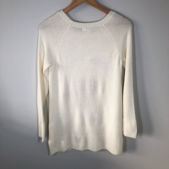 LC Lauren Conrad Ivory Knit Tunic Sweater with Flamingo Size  XS - Picture 7 of 7